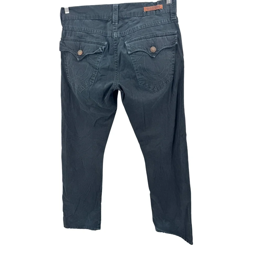 True Religion Pants Mens 32 Blue Straight Leg Flap Pocket Horseshoe Streetwear